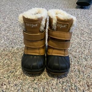 Cat & Jack Tan and Black Winter Boots